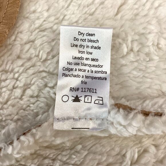 HAVE Flyaway Faux Fur Suede Women's Vest w Pockets in Camel Tan Small - Picture 12 of 12